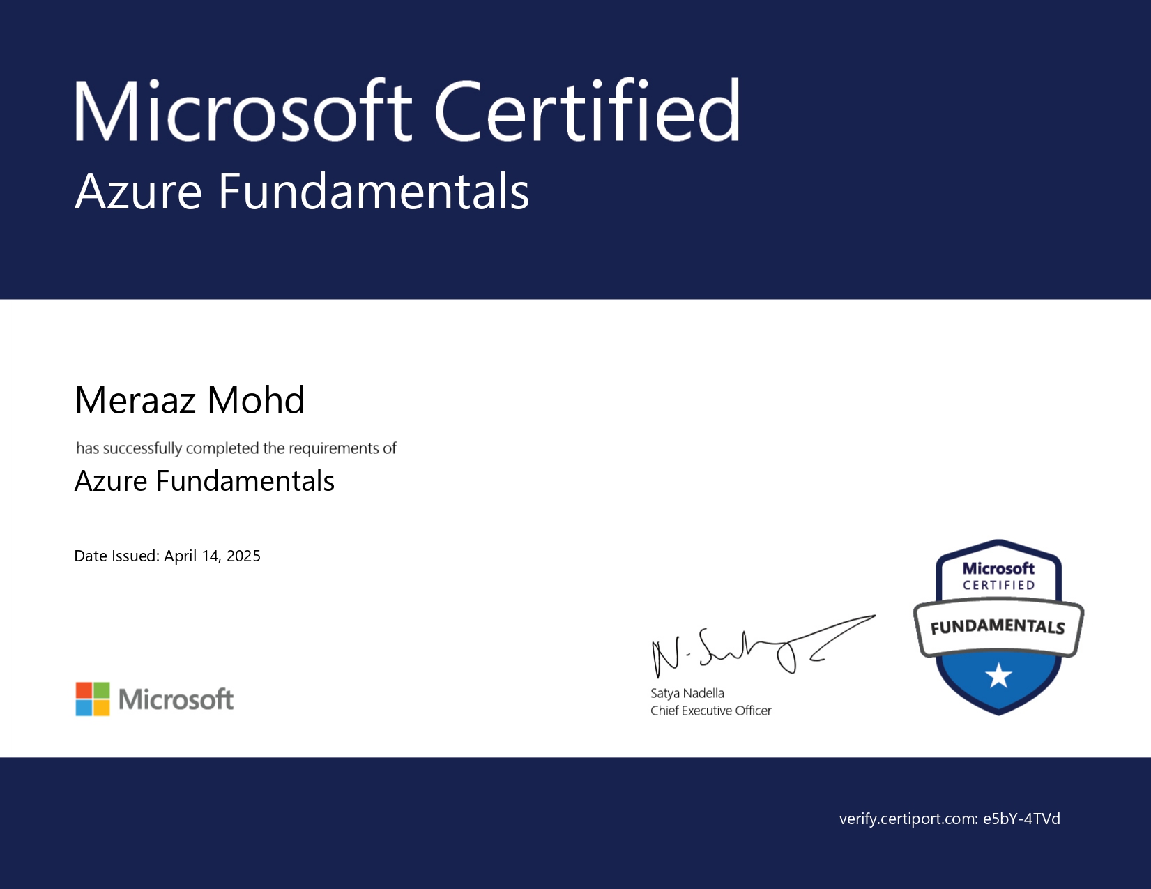 Microsoft Azure Certificate